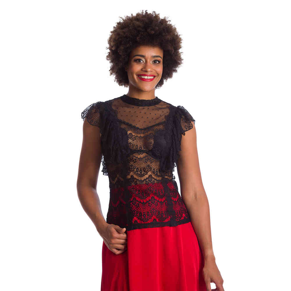 Dancing Days - ROMANCE Top - Zwart